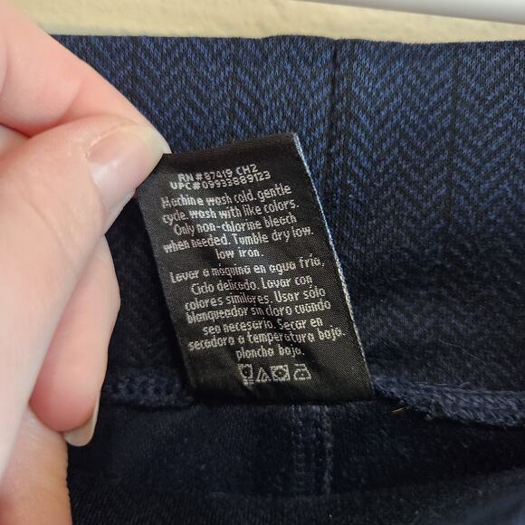 George Stripes Pull On Straight Leg Classic Dress Pants Stretch Blue Size XL - Picture 6 of 7